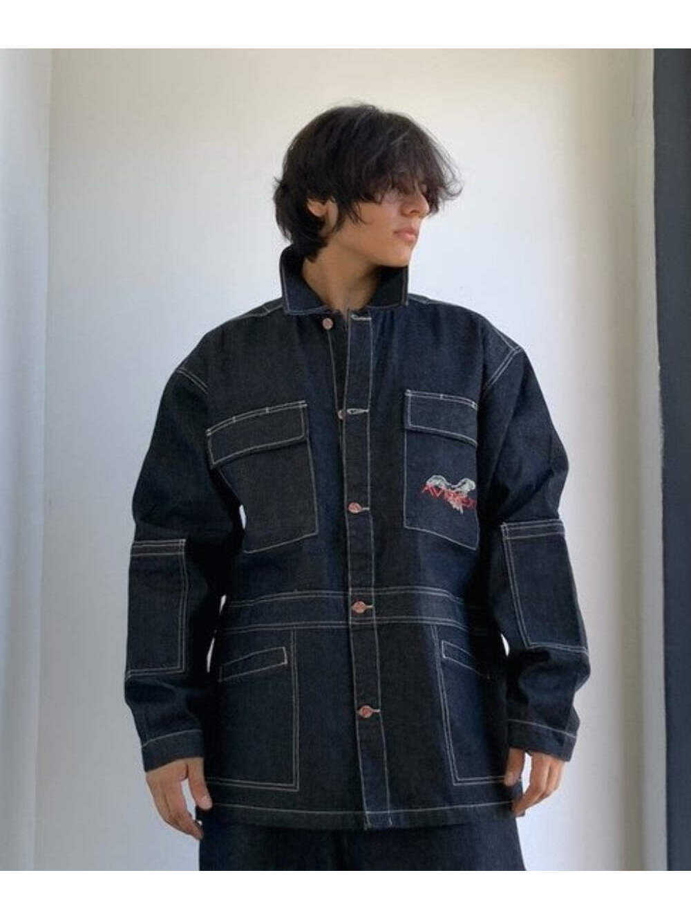 Men's Avirex Raw Black Casual Denim Jacket NWT